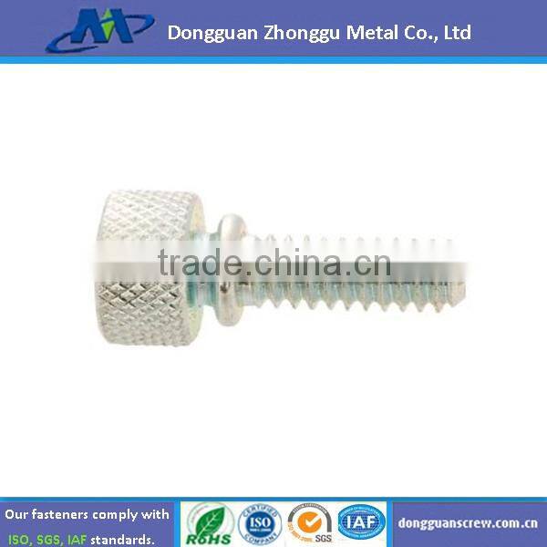 m4 Stainless Steel Slot Drive Knurled Thumb Screw, Straight Knurling Captive screws