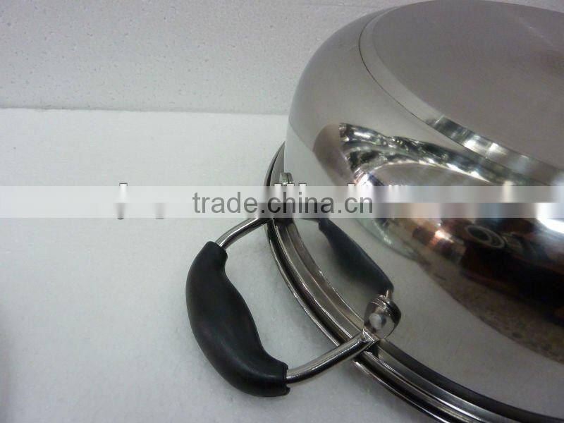 Stainelss Steel Cookwre Hot Pot with Glass Lid