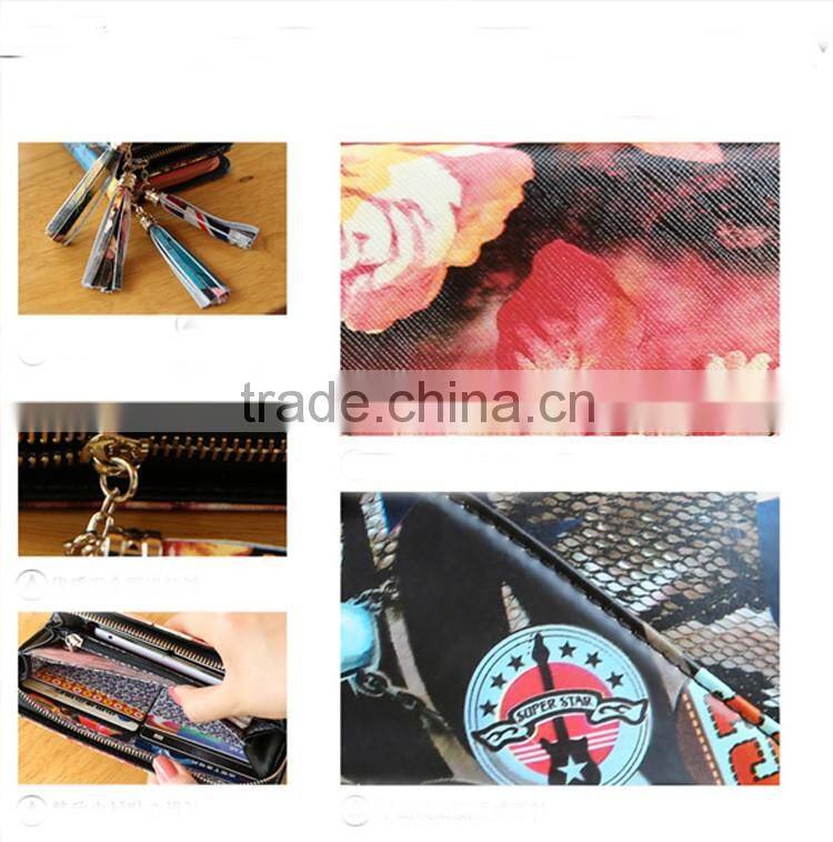 DIY flower print bag wallet with little string