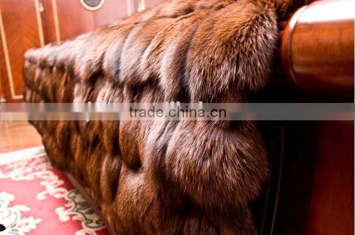 Custom Real Fox Fur Patchwork Blanket Plush Fur Bedding Necessaries