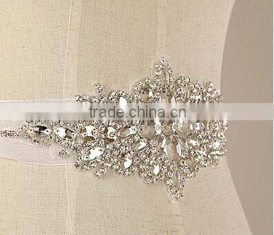 Crystal Mesh Fabric Rhinestone Trim Crystal Appliques for Wedding Dresses Sash Belt/Headband