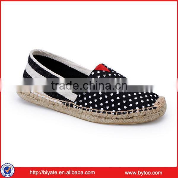 High quality canvas jute sole espadrille shoes