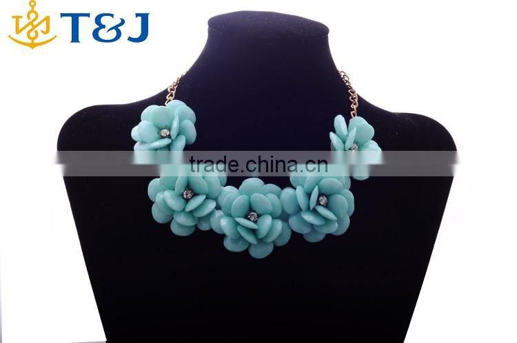 <<<2016 New Jewelry women Bohemian style Fashion blue flower collar Necklaces Accessories/