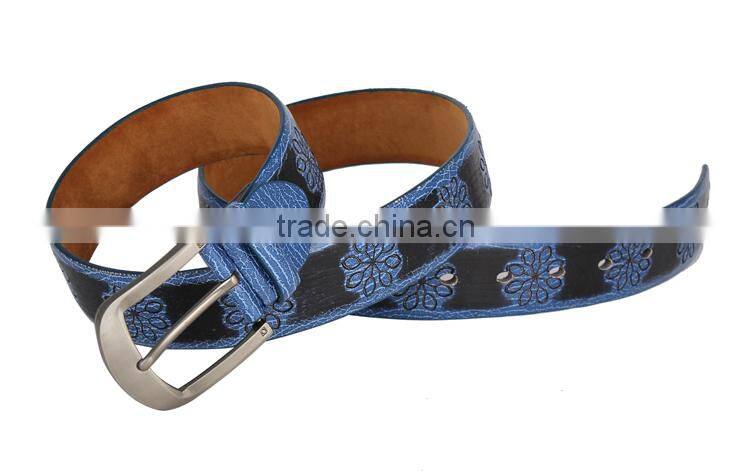 2015 Summer Popular Blue Color Leather Mens Belts SWF-M15061803