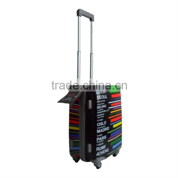 ABS Rainbow Coloful Print luggage /4 wheel suitcase/ ABS Hardshell trolley luggage