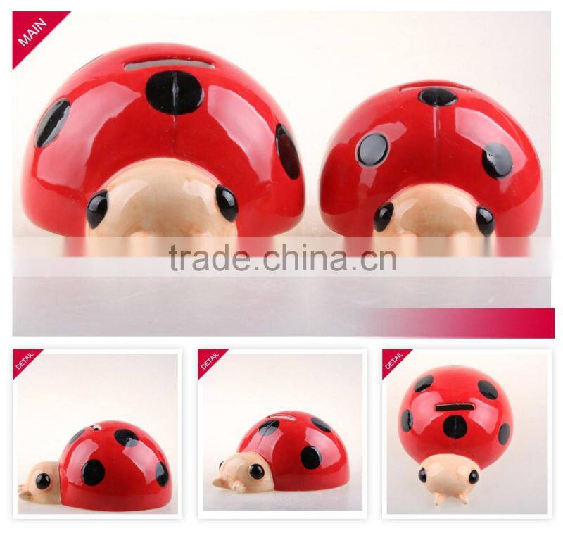 Promotional Funny snail shape ceramic money bank for home decoration