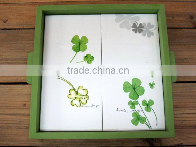 Hot sale fresh decal ceramic seal canisters with green lid