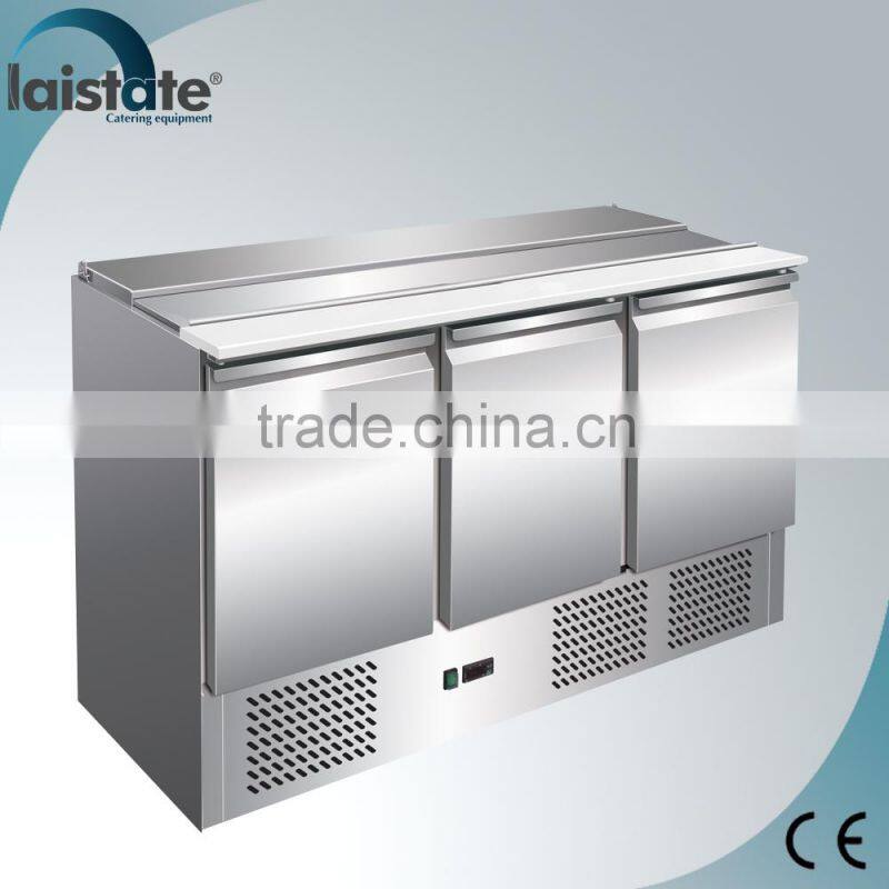 3 Door Stainless Steel Refrigerated Salad Working Table