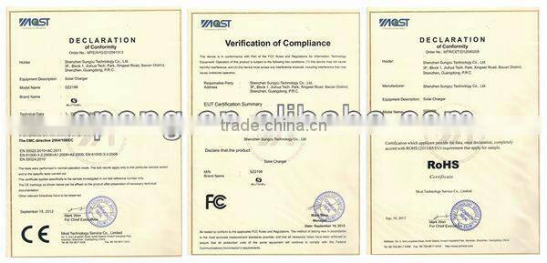 Sungzu Portable 2.5W wholesale Solar Panel Charger