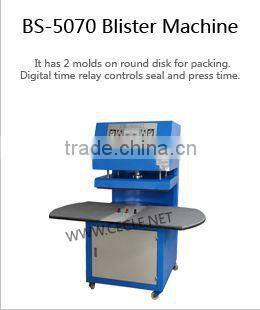 BS-5030 mobile case semi auto blister packing machine with card