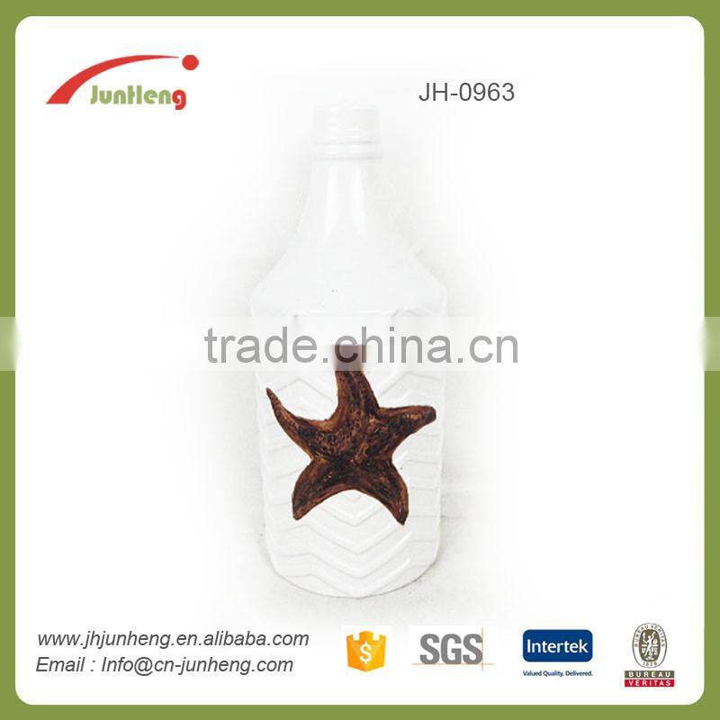 home & garden red wine bottle ceramic fish planter, wholesale split pot planter