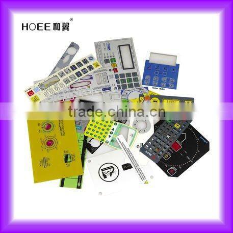 China manufacturer good quality printing plastic control faceplate sticker