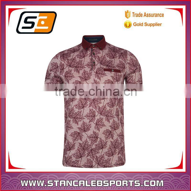 Stan Caleb custom full dye sublimation with flower men polo shirt
