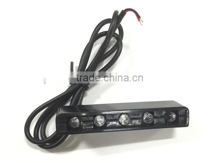 4x Universal Motorcycle Black 5 LED Turn Signal Indicators Blinker Amber Light