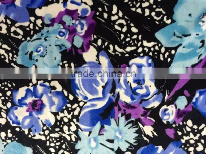 Plain Flowers Printed Fabric Velvet for Adults Age Group/ China Manufacturer