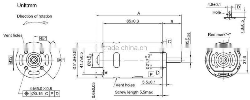 dc electric motor 48v 500w RS-997H