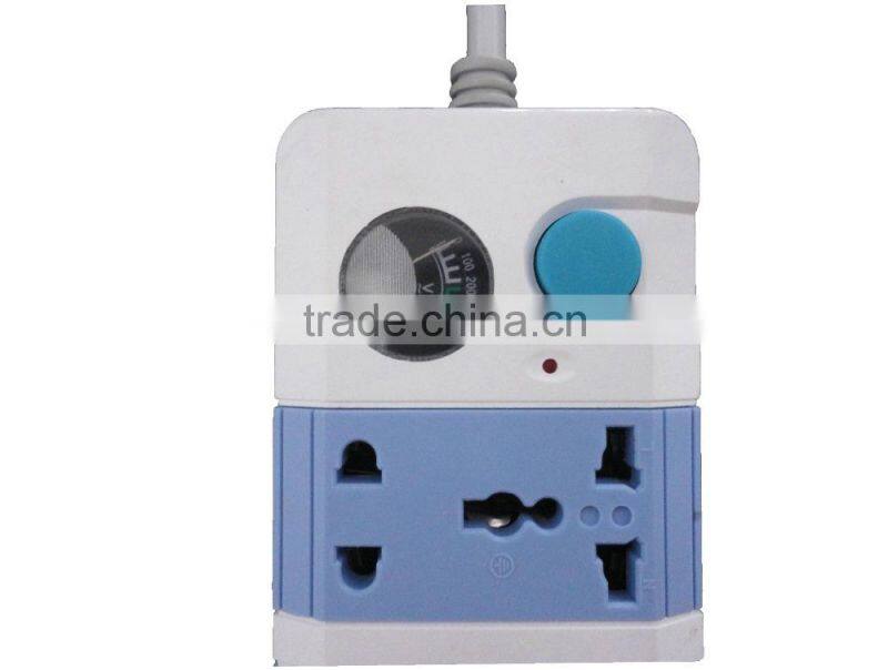 10 Way Multiple Power Extension Lead Socket With Voltmeter