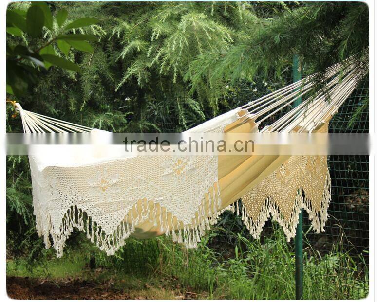 Wholesale High-grade Luxury Cotton Portable Outdoor Folding Hanging Hammock