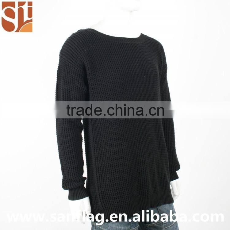 Thick wool sweaters for men round neck long sleeve christmas jumpers free pattern machine knitted sweater