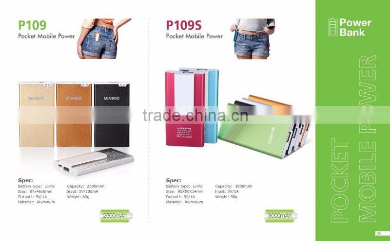 Shenzhen Factory price usb portable power bank, 2000mAh-3000mah power banks with customized capacity and full color logo charger