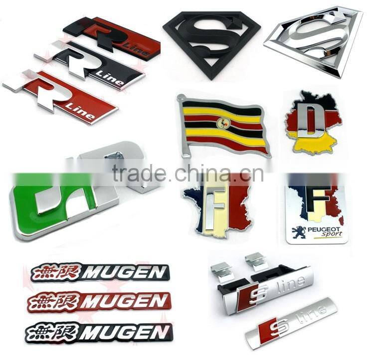 Custom 3d waterproof adhesive brand turbo car logo stickers