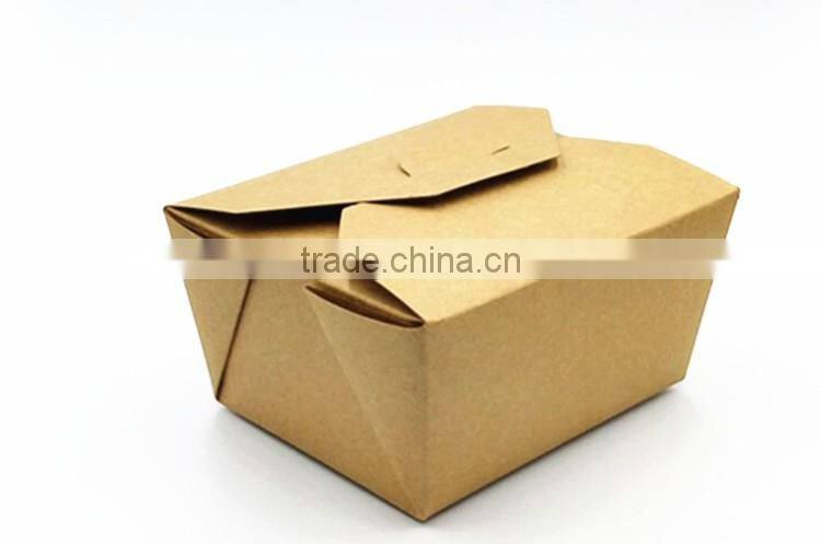 Recycle Brown Kraft Paper Food Folding Meal Box
