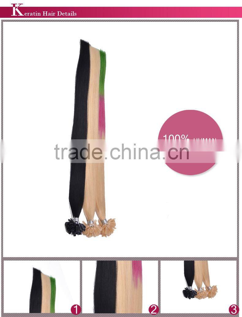 Popular in Europe Premium quality U or Nail tip human hair extension