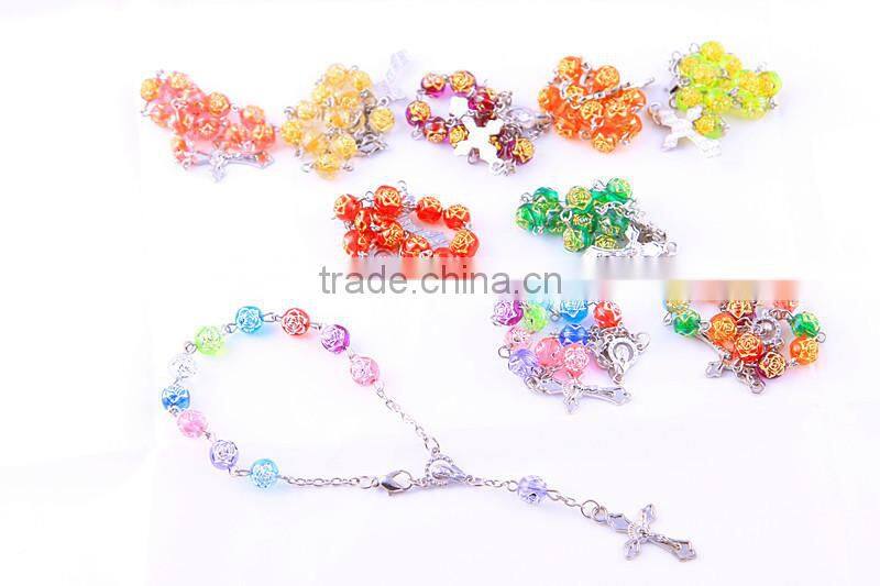 multicolor handmade rosary bracelet