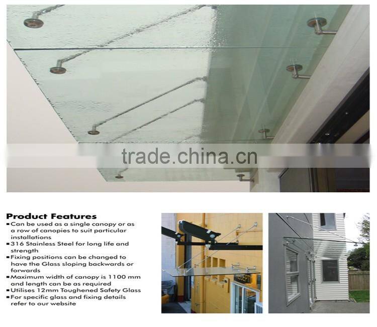 Quality 15 years of experience of strength assurance stainless steel glass awning canopy fitting
