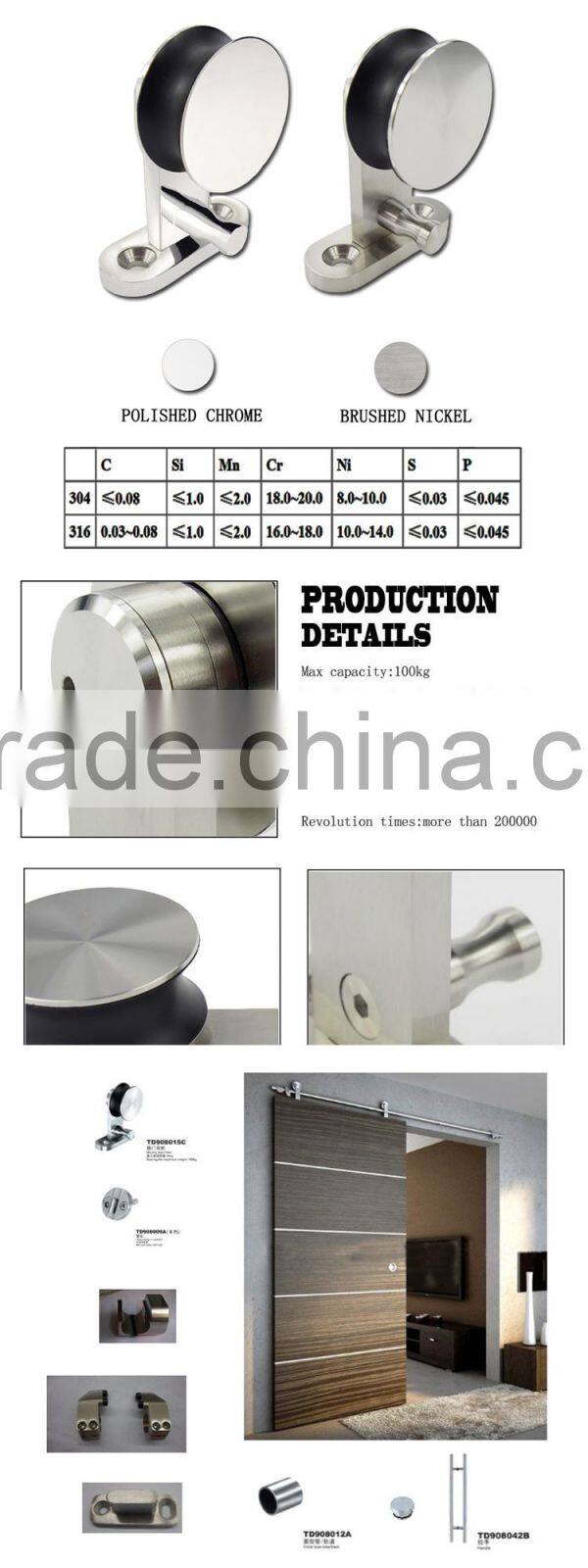 Ft European Sliding Door Hardware Track Set Black