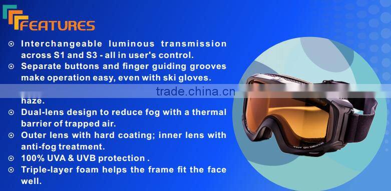 Taiwan Made Smart Tint Electrochromic Sports / Ski Goggle