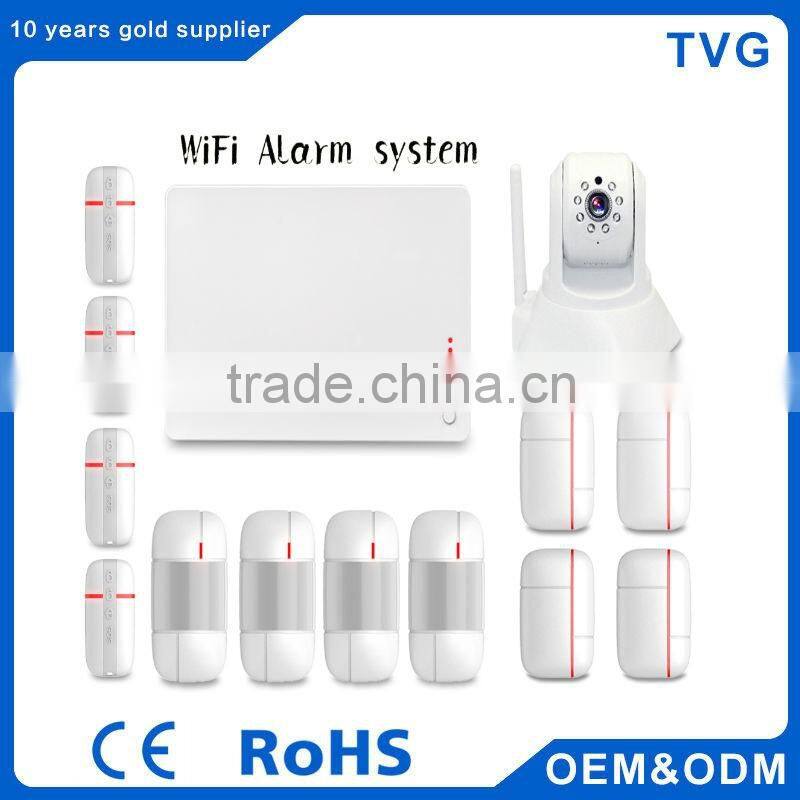 2016 new product smart home wireless digital GSM WIFI alarm system gsm GSM WIFI security camera system
