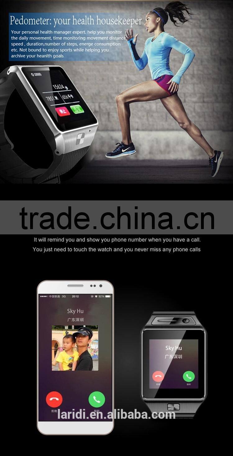 2015 new low price of smart watch phone GV08S support SIM or SD card for android phone