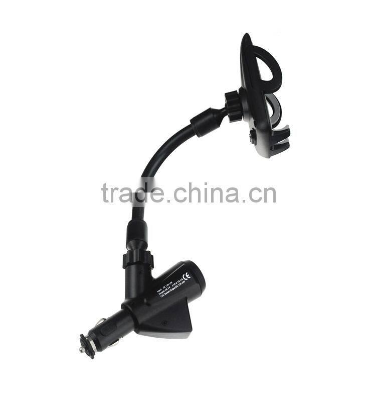 2015 Hottest Sale Dual USB Ports Car Charger Holder Rotating Adjustable Car Mount Stand Holder