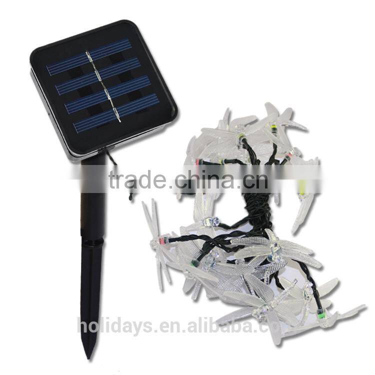 RGB Color 4.8M 20 LED Dragonfly Solar Light Chain