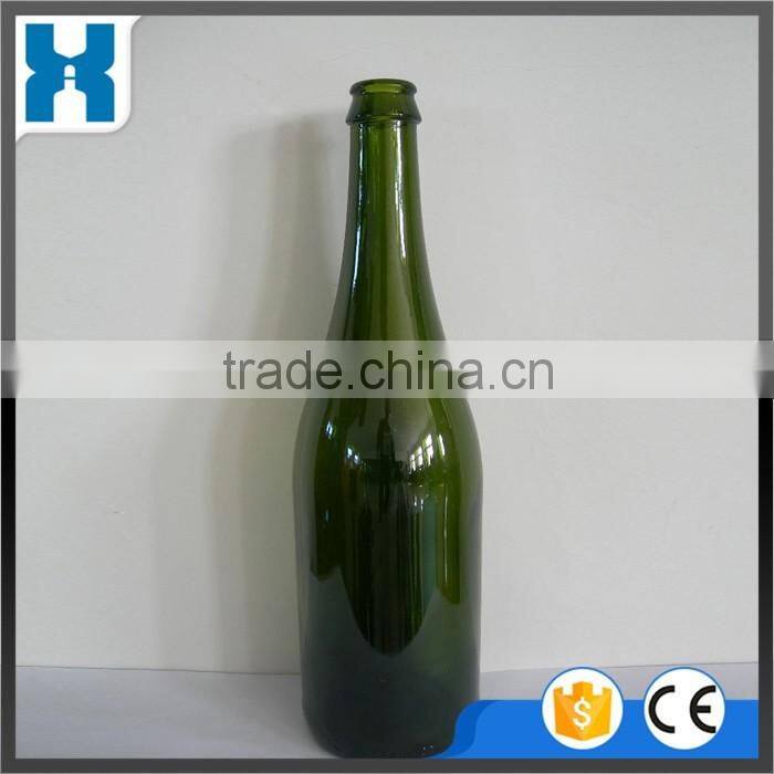 CUSTOM MADE GREEN GLASS WINE BOTTLE CORK LID 750ML