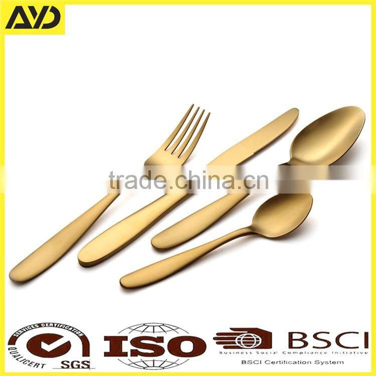 4pcs Black Stainless Steel Dinnerware Knives Fork Spoon Teaspoon Cutlery