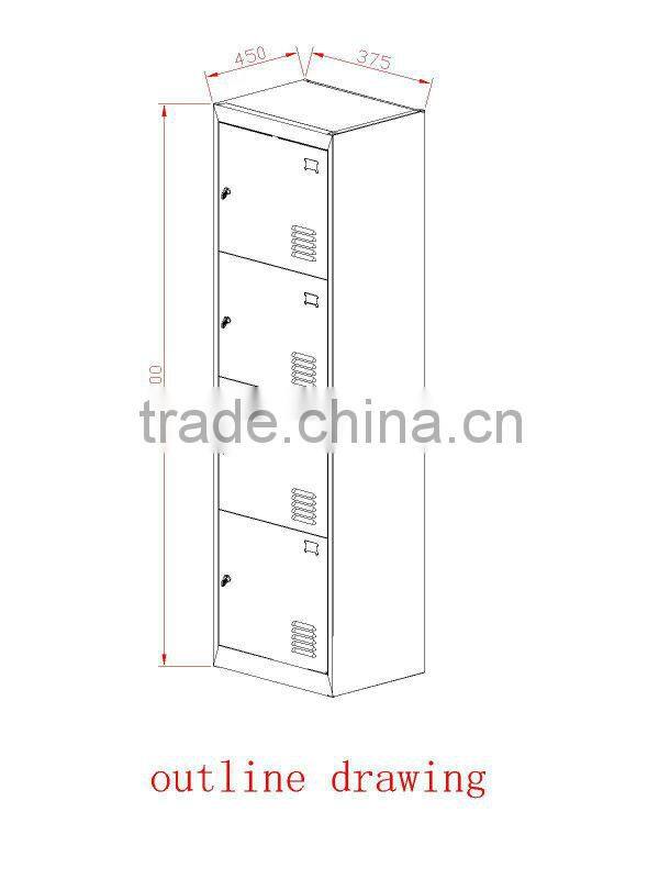 Single 4 door Steel Locker/Storage Wardrobe/Clothes Closet
