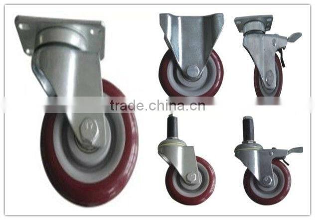 JY-502|Wholesale double Axle PVC Caster|Chrome Plated Caster no brake