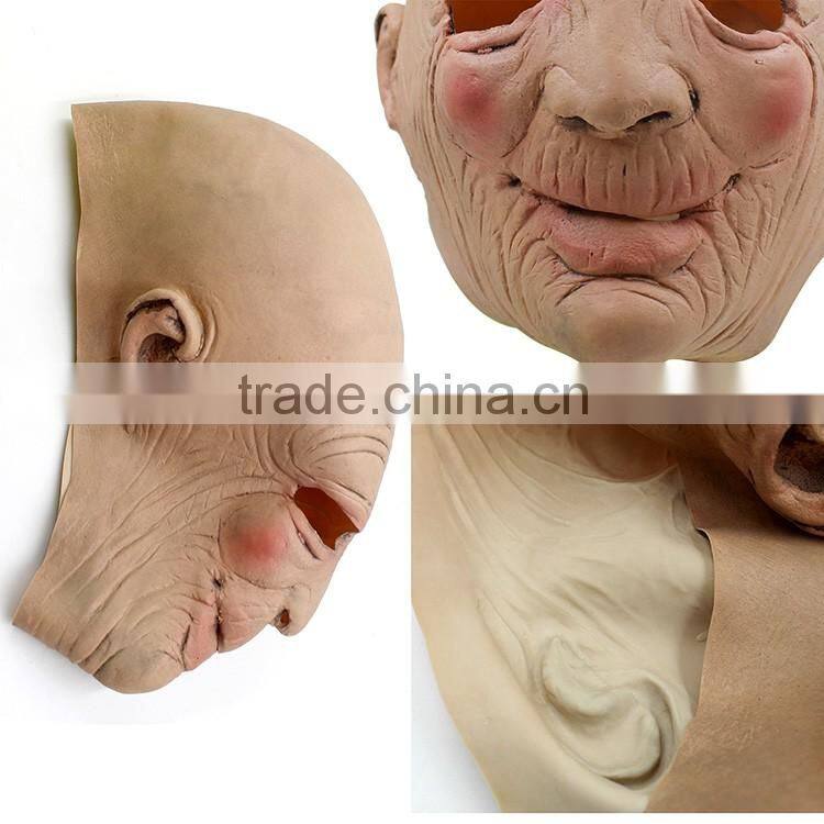 Funny Halloween Costume Head Realistic Old Men Latex Mask
