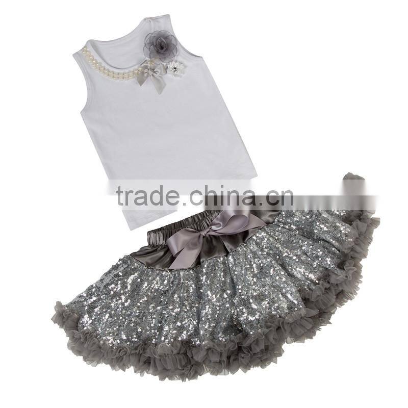 Wholesale baby girls Pettiskirt Ruffle Chiffon Petti Top Set 0-9 years tutu Pettiskirt