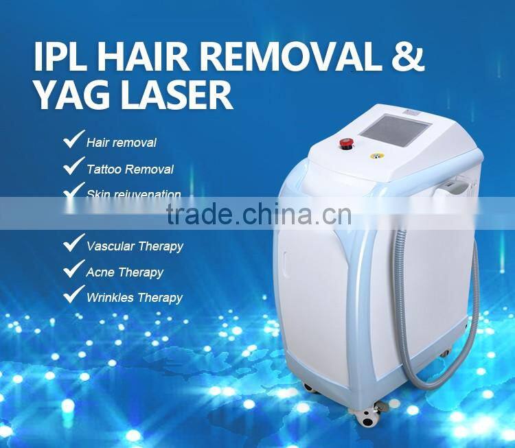 Professional beauty machine removal hair multifunction rf nd yag laser ipl hair removal machine