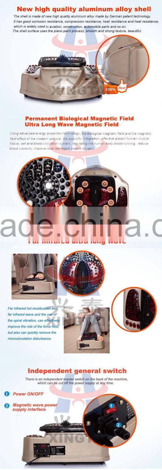 XT-8805-6 Mode Big Shiatsu Electric Electronic Roller Full Leg Infrared Vibrating Price Luxurious Blood Circulation Foot Massage