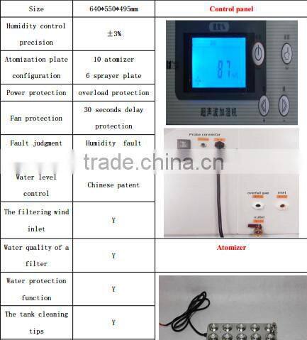LCD display portable industrial ultrasonic humidifier with 3 mist outlets