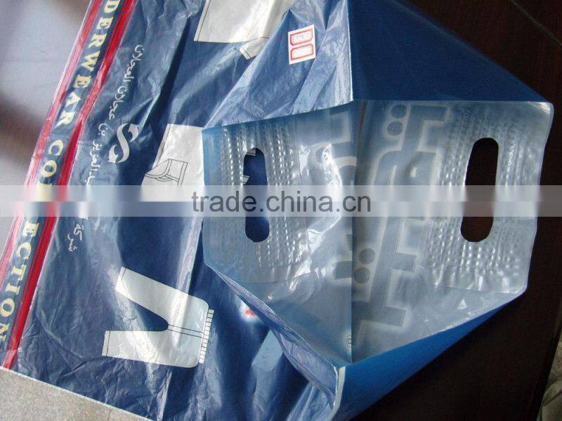 Colorful printed LDPE die cut handle plastic bags