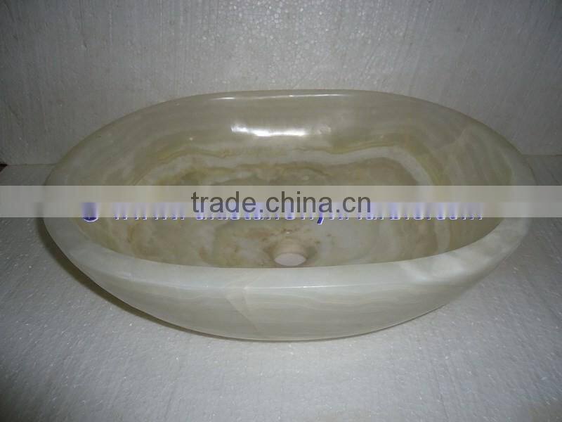 Top Quality PURE WHITE ONYX OVAL SHAPED SINKS AND BASINS
