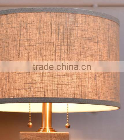 Imported marble carving lampbody fabric lampshade bedroom table lamp