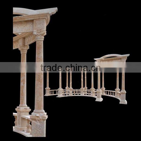 Decorative Long Stone Garden Corridor Gazebo