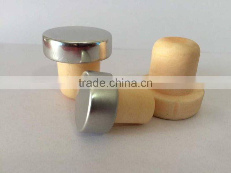 Item HSC0022 cork stopper wooden top and 100% natuer cork glass bottle cork