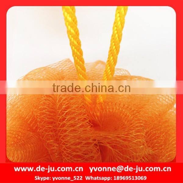 Orange Fringe Tassel Body Benefits Net Bath Sponge